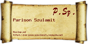 Parison Szulamit névjegykártya